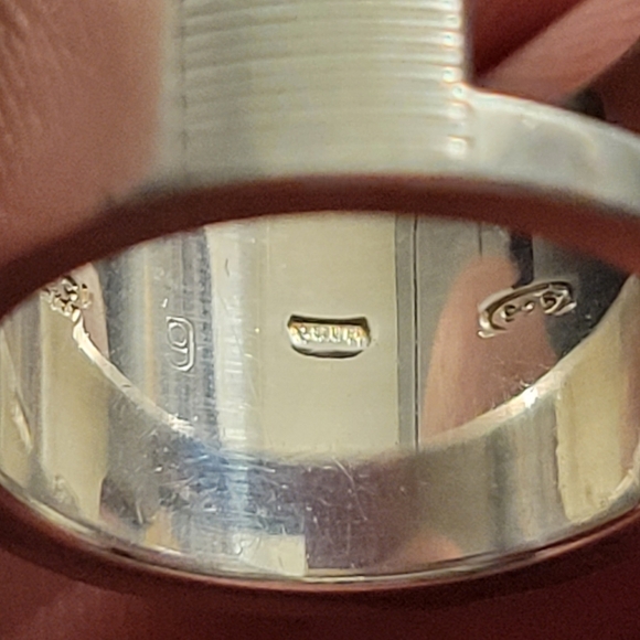 🇮🇹 Vintage Gucci Sterling Silver 925 Wide Branded Logo Cut-Out Ring US Size 5 - Picture 6 of 10